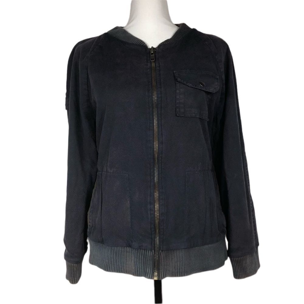 Chaser Vintage Canvas Zip Up Bomber Jacket